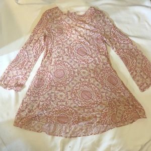 Bell Sleeve Kaleidoscope Print Dress